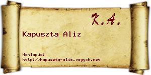 Kapuszta Aliz névjegykártya